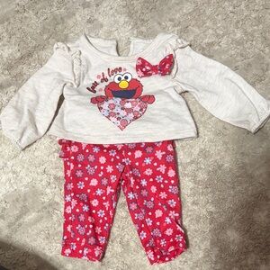 Elmo Baby Outfit with Floral Pants